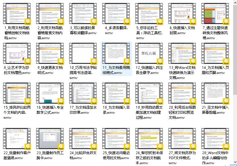 二级MSOFFIC知识点:word2010视频教程