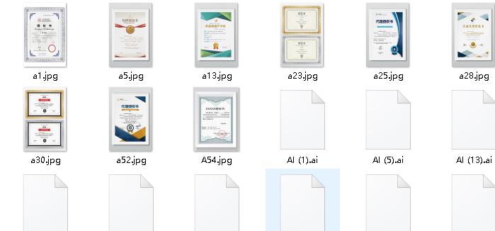 PSD+CDR+AI各类授权证书模板